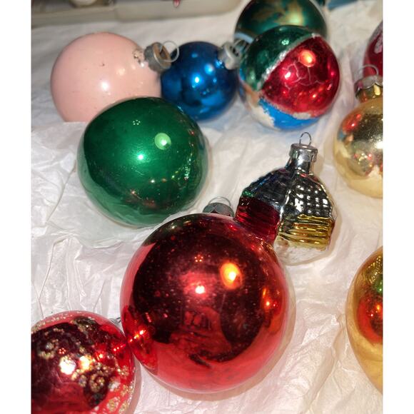 Vintage 1950's Mercury Glass Micah Christmas Ornaments Unmarked Shiny Brite #19 - Picture 4 of 12